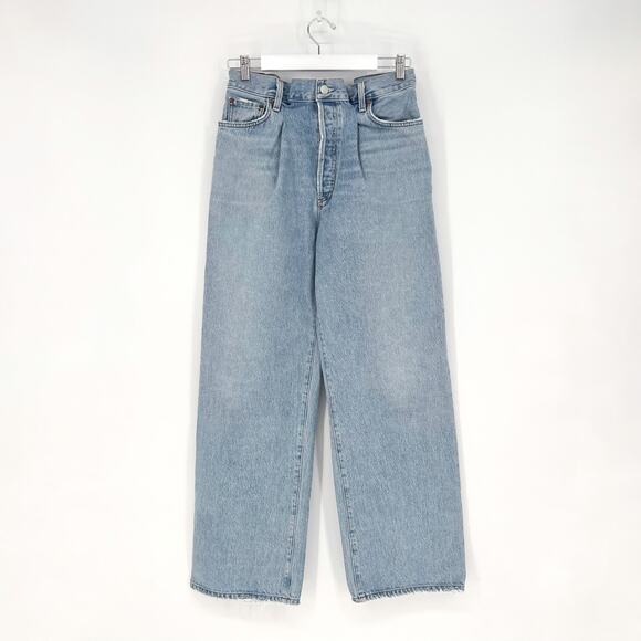 AGOLDE Dax Upsize Jeans Women’s Size 25 Light Wash High Rise Organic Cotton USA - Picture 2 of 7